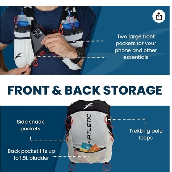 Running Hydration Vest with Water Bottles - XS - Picture 4 of 4